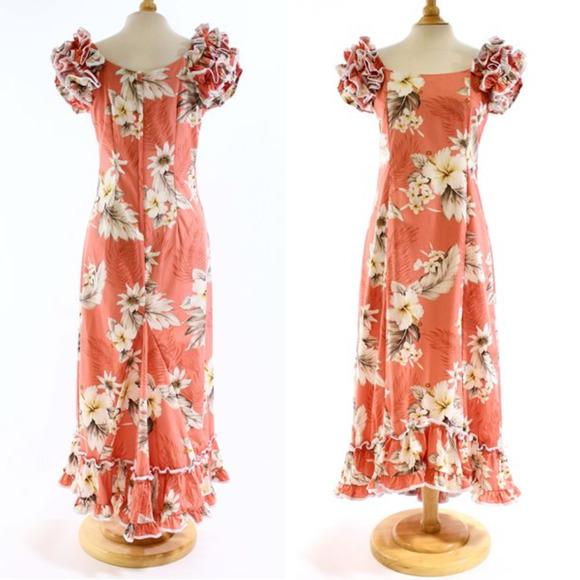 Pacific Legend Apparel, Inc. Dresses & Skirts - NWT Pacific Legend Hibiscus Pink Cotton Hawaiian Ruffle Long Muumuu Dress 2XL